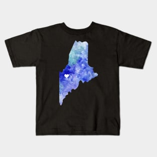 Maine Usa Map Maine state usa watercolor map Kids T-Shirt